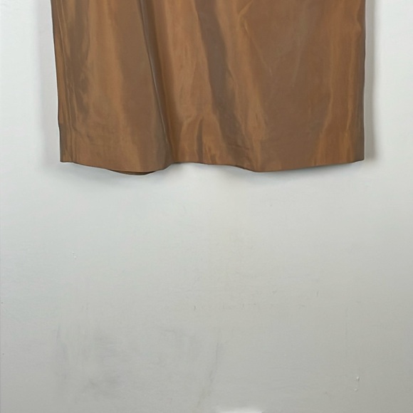 Adriana Papell Occasions Gold Formal Skirt Womens 10 Silky Zip Back Slit Back - Picture 2 of 8